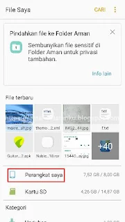 file audio yang sudah terbaca di penyimpanan internal