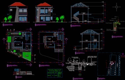  Gambar  Kerja  Desain Rumah Tinggal Minimalis 2 Lantai dan 