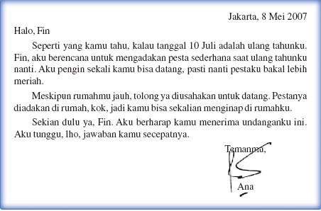 Contoh Surat Pribadi Bersifat Setengah Resmi Contoh Surat