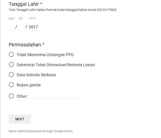 Ibu calon akseptor Program Pendidikan Profesi Guru Verifikasi PPG dalam Jabatan