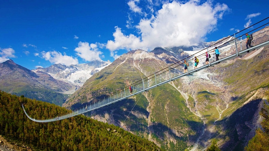 Charles Kuonen Suspension Bridge, Switzerland - The World’s longest pedestrian suspension bridge