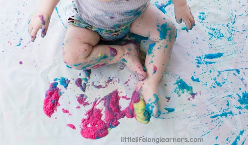 edible baby rice cereal paint.