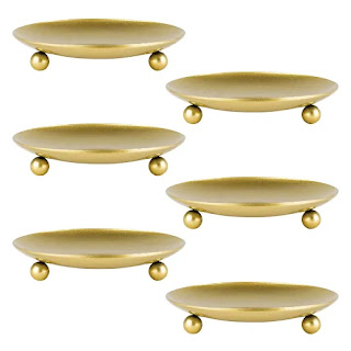Wholesale Gold Pillar Candle Holders Iron Plate, Set of 6