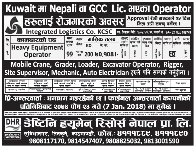 Jobs in Kuwait for Nepali, Salary Rs 70,104