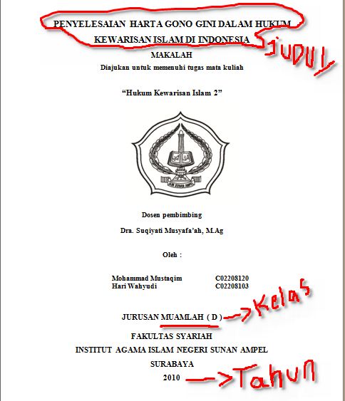 Sampul tugas makalah  Makalah Mustaqim