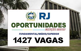 Rio de Janeiro abre Inscrições de Processo seletivo com 1.427 vagas e salários até R$3,6 mil. Saiba mais
