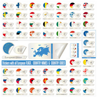 Stickers with all European Flags