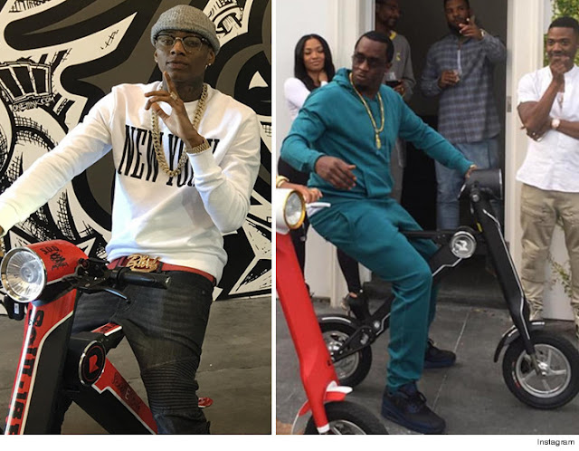 Soulja Boy and Diddy Riding on Scoot-E-Bike