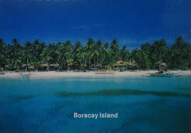 Boracay white sand beach postcard