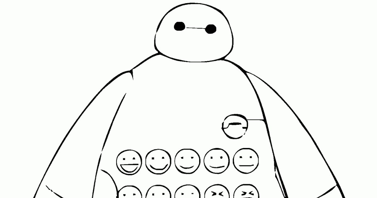 Gambar Mewarnai Baymax ~ Robot Big Hero 6 - Contoh Anak PAUD