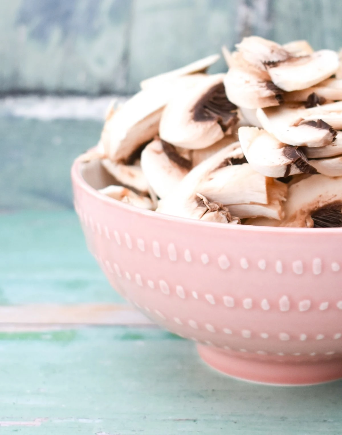 sliced mushrooms in a bowl