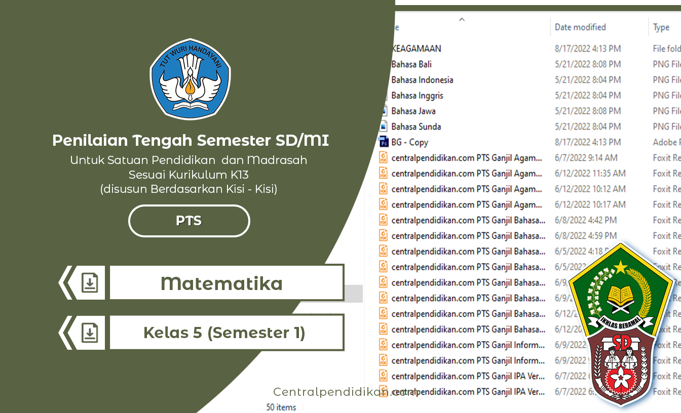 Contoh Soal & Jawaban PTS Matematika Kelas 5 Semester 1 TH 2022