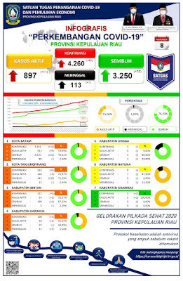 Kasus Covid-19 Di Provinsi Kepri Bertambah 11 orang, Total Kasus Covid-19 Saat Ini 4.260 Orang