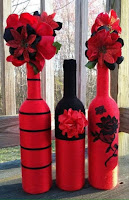 Botellas de vidrio decoradas