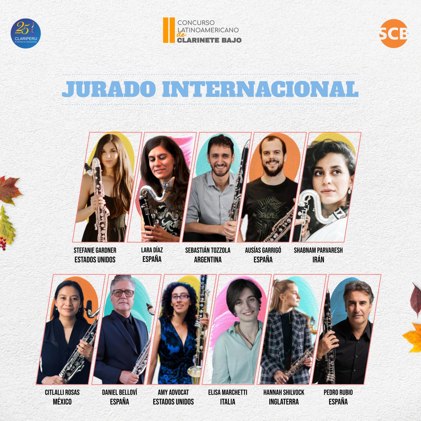 Jurado internacional del Concurso Latinoamericano de Clarinete Bajo organizado por Clariperu