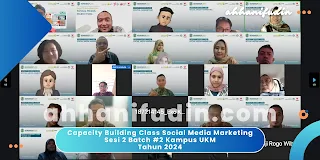 Capacity Building Class Social Media Marketing Batch 2 Kampus UKM 2024 - Alhamdulillah , berkesempatan kembali  untuk menjadi bagian dari Capacity Building Class Social Media Marketing Batch 2 yang diselenggarakan oleh Kampus UKM. Kegiatan ini merupakan salah satu upaya Kampus UKM untuk terus mendorong peningkatan kompetensi para pelaku UKM dalam memanfaatkan media sosial sebagai platform yang efektif untuk mengembangkan bisnis mereka.