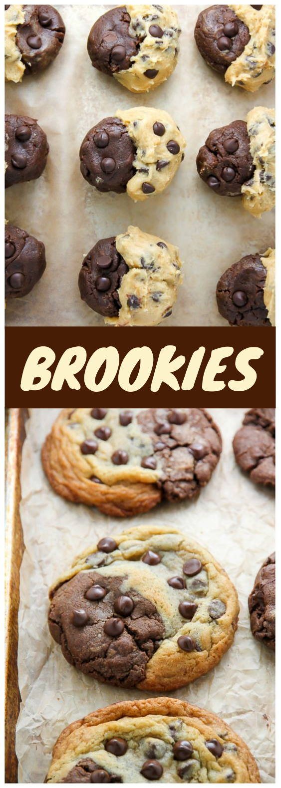 Chocolate Chip Brownie Swirl Cookies (aka Brookies) #Cookies #Brookies