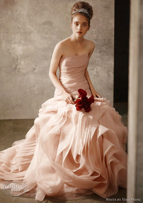 The blush pink color is perfect Wedding gowns need color in my opinion