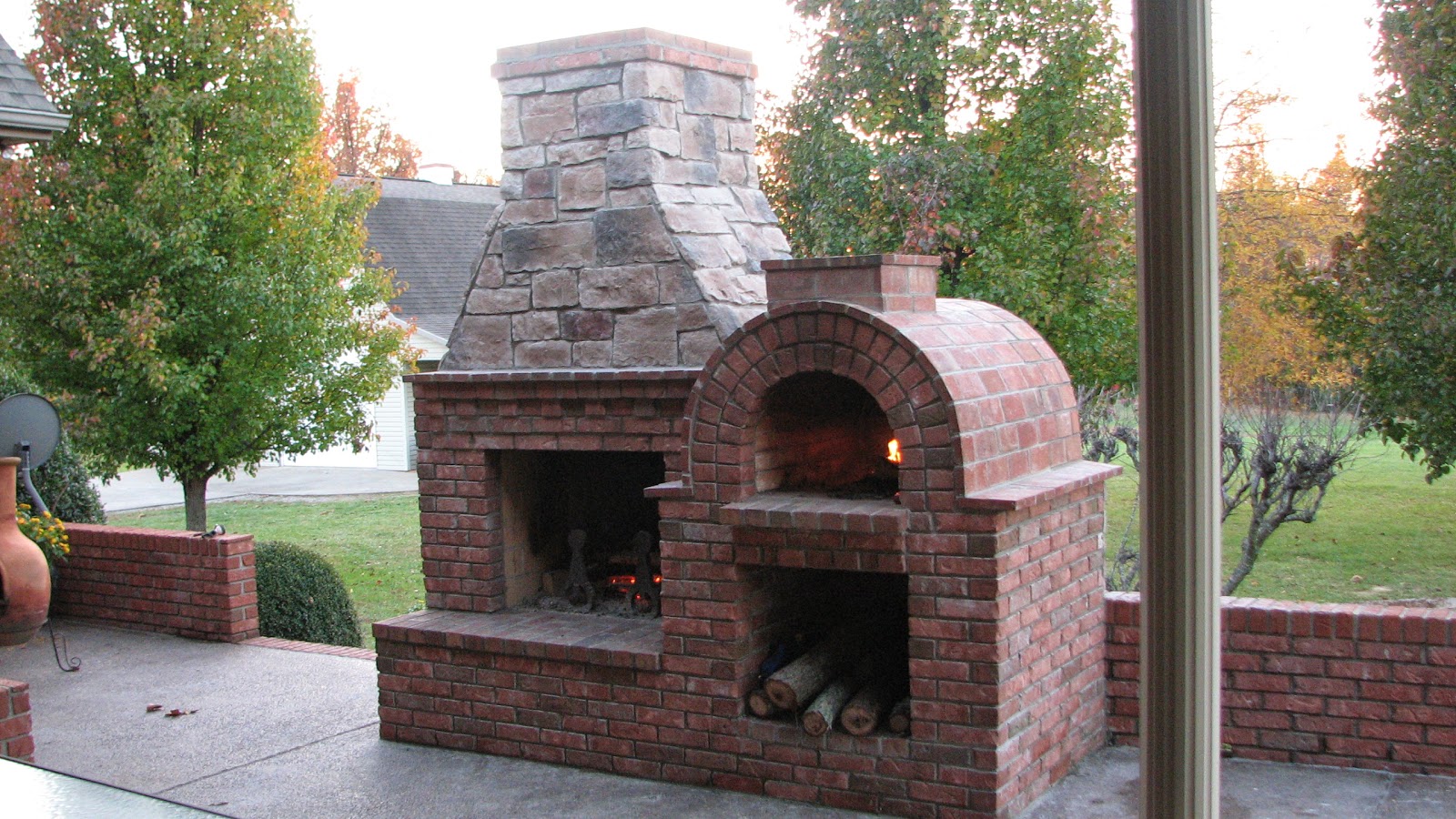 The Szymski Family Wood Fired Brick Pizza Oven and Fireplace Combo in ...