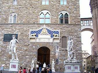 Main entrance to the Palazzo Vecchio.