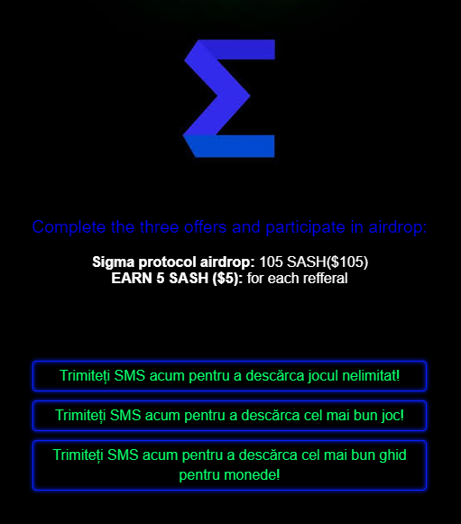 Sigma Protocol Airdrop is worth up to 105 SASH ($105) 