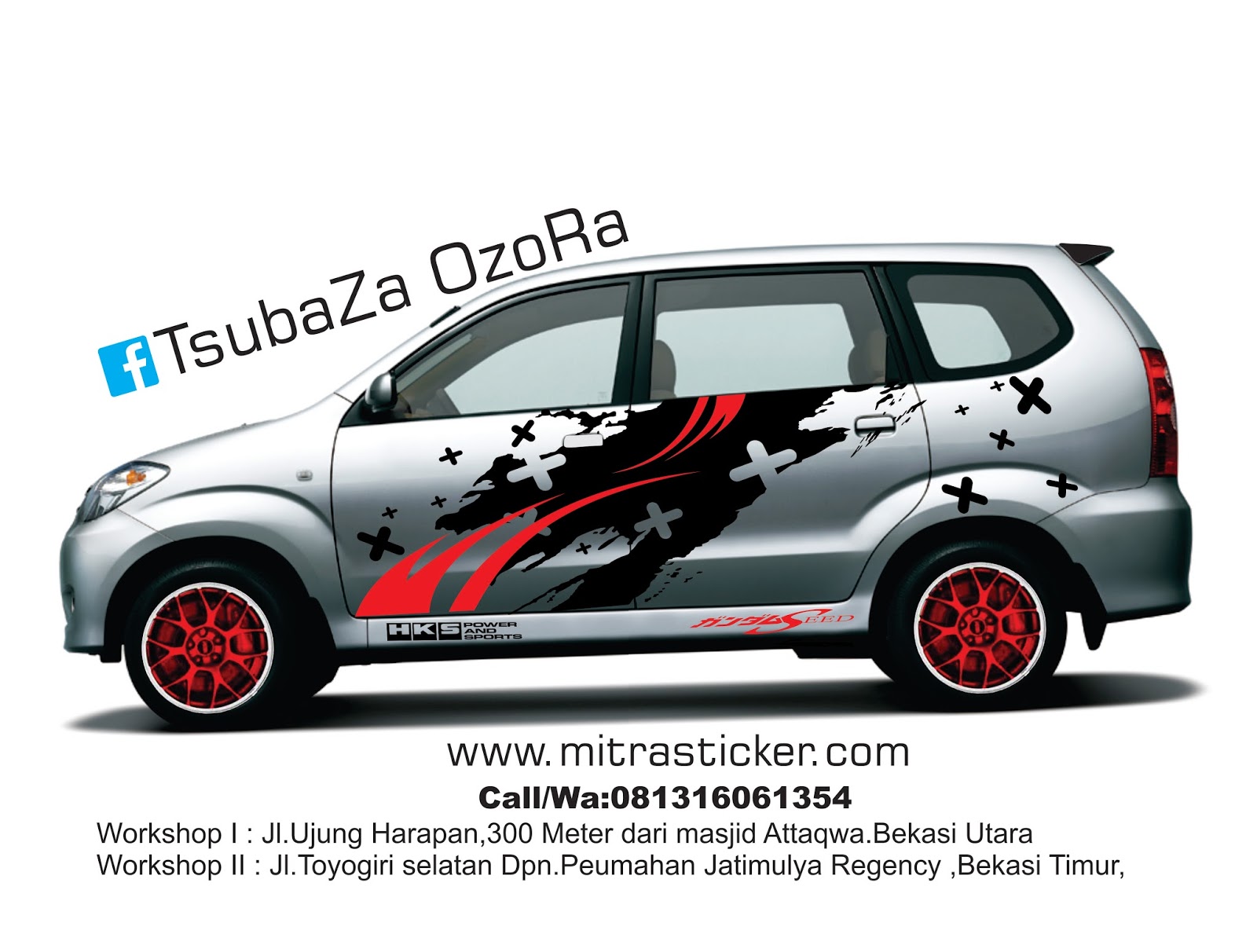 Cutting Sticker Mobil Xenia Silver Modifikasi Style