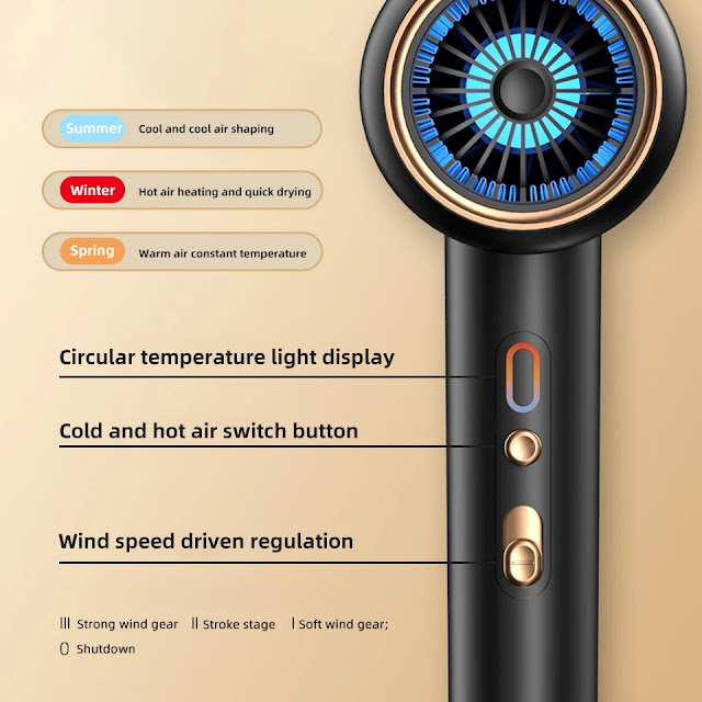 New High-Speed Hair Dryer Ultra Silent Recommended Professional Hair Dryer 2400W High-Power Negative Ion For Home