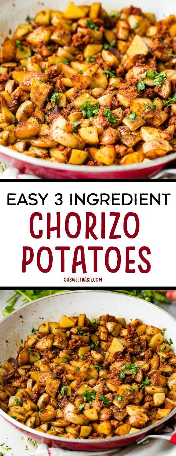We just got back from Mexico a few weeks ago and these Easy  Easy  Easy 3 Ingredient Chorizo Potatoes
