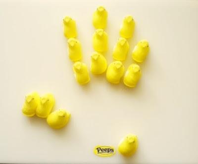 Sweet Hand created from Peeps Marshmallow Chicks