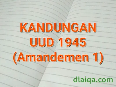 Kandungan UUD 1945 (Amandemen 1)