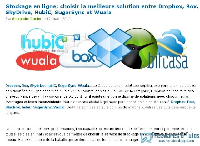 Le site du jour : Comment choisir la meilleure solution de stockage en ligne ?