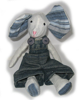 mouse, handmade, dungarees, blue, buttons, sewn, sewing, toy, denim,white, cute 