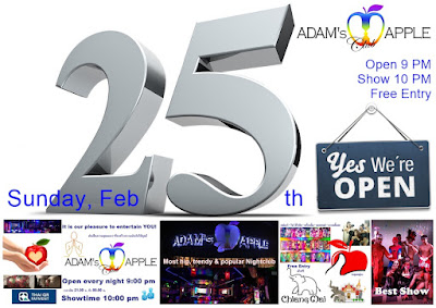 February Sunday 25th Adams Apple Club Chiang Mai OPEN