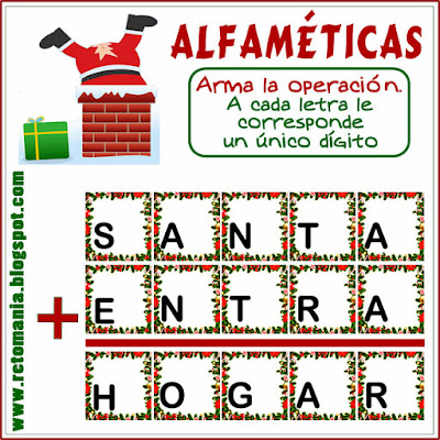 Alfamética, Criptoaritmética, Criptosuma, Criptograma, Navidad, Matemáticas y Navidad