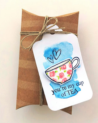 Day #2 - Coffer Lovers Blog Hop - You're My Cup of Tea by Jane Beljo - #coffeeloversblog #tea #tag #giffbox #pillowbox #tag #kraft #clearstamps #DIY