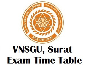 VNSGU Surat Time Table 2018