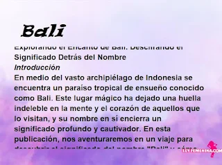 significado del nombre Bali