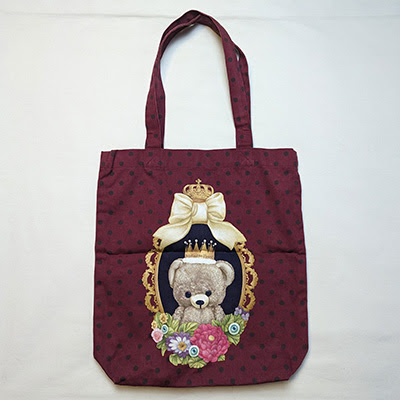 Alice and the Pirates King Bear Tote Bag (2019) Bordeaux