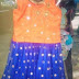 Orange Blue Glass Work Kids Lehenga