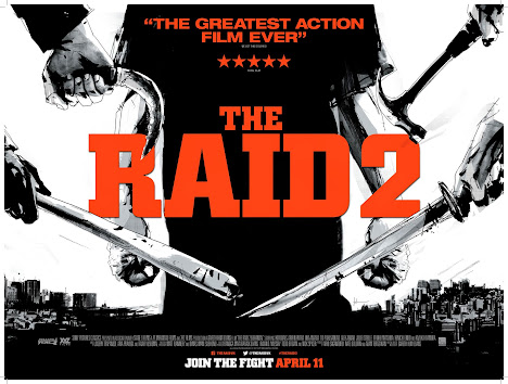 poster film The Raid 2: Berandal dengan gaya ala komik Jepang