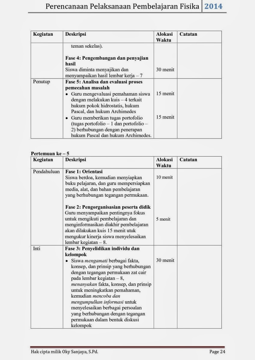 Fisika Siswa: Contoh RPP Fisika SMA Kurikulum 2013