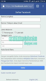 Cara Daftar Facebook