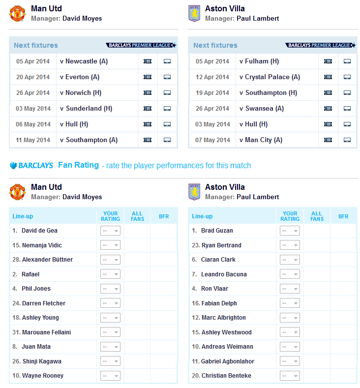 Priview Manchester United Vs Asston Villa