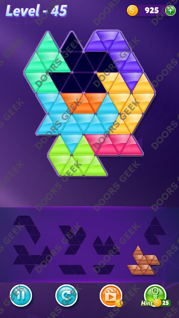 Block! Triangle Puzzle Expert Level 45 Solution, Cheats, Walkthrough for Android, iPhone, iPad and iPod