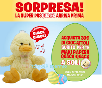 Logo Toys Center con la sua Pasquack e la Maxi Papera