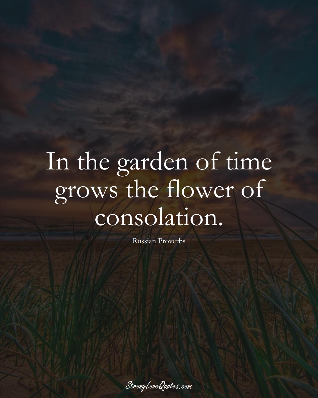In the garden of time grows the flower of consolation. (Russian Sayings);  #AsianSayings