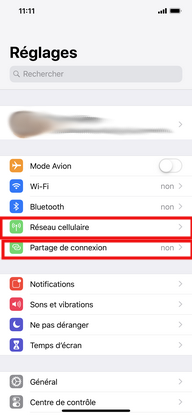 IPhone - Partage connexion 2 options