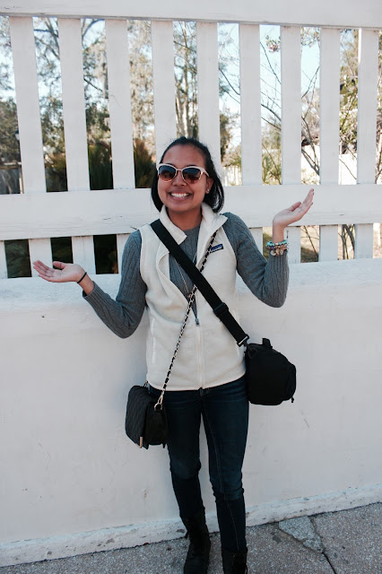 lauren banawa, st augustine, patagonia vest, winter road trip, winter ootd