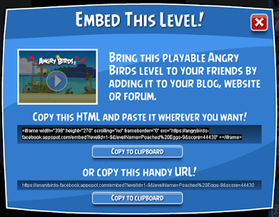 Angry Birds Share & Play. For Facebook Timeline, Blog or any Web Page!