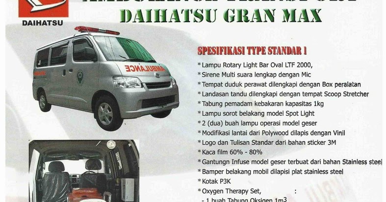 Mobil Ambulance Daihatsu Grand Max Distributor Alat 